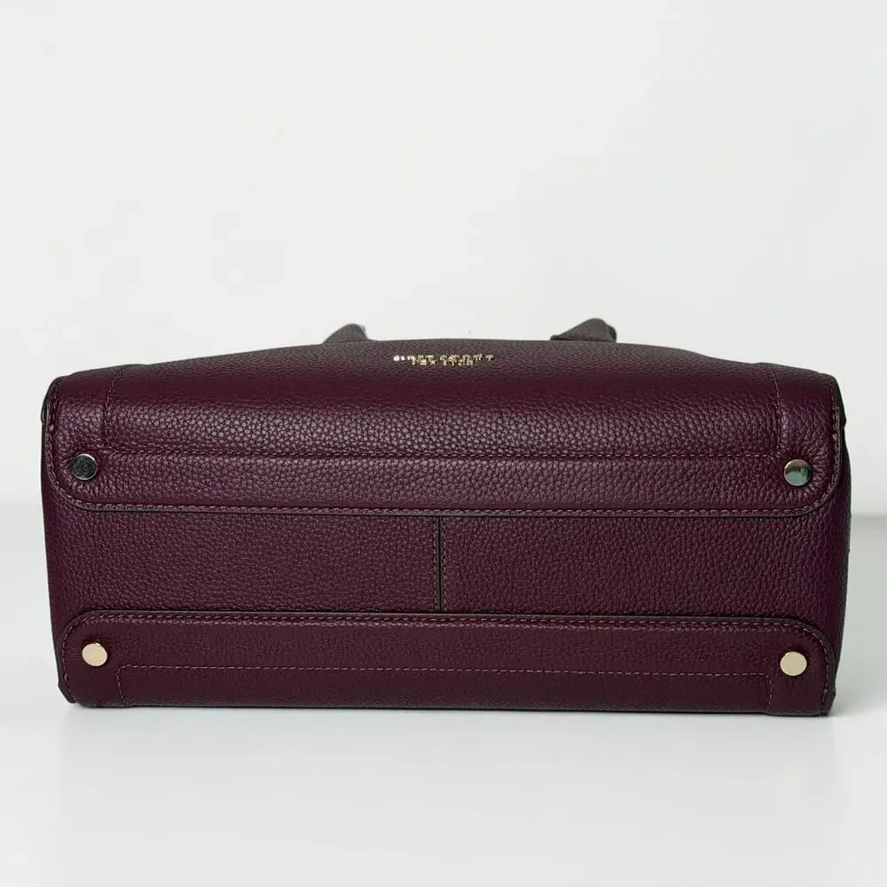 Kate Spade Knott Medium Zip Top Satchel Deep Cherry Leather Handbag NWT KC897